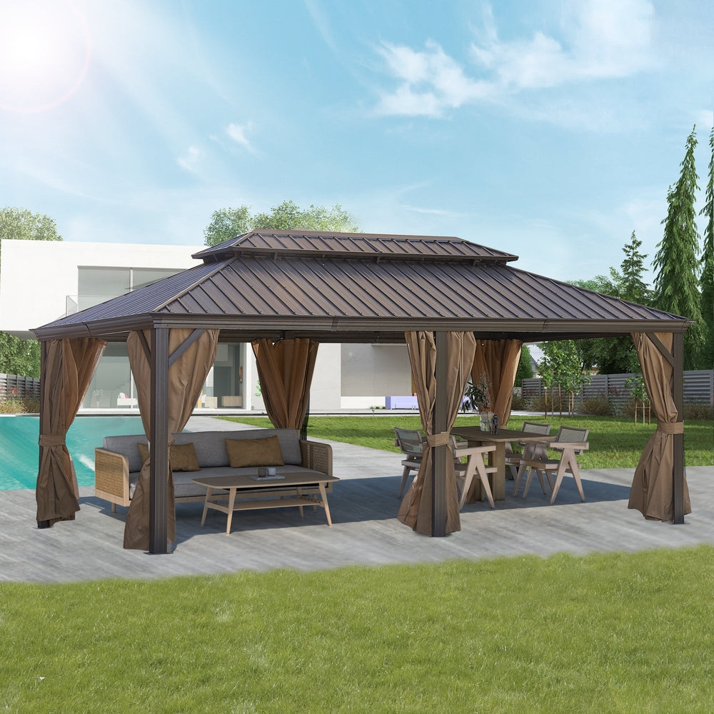 Brown Gazebo (Powder Coated) Style Your Walls 12*20FT